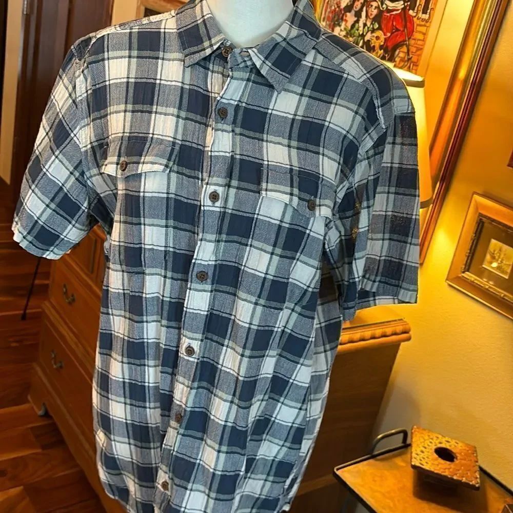 Patagonia Worn Wear Men's Organic Cotton Plaid Steersman Shirt - Medium
